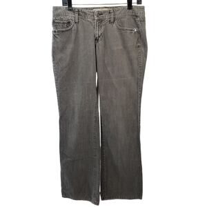 Ann Taylor Loft Gray Corduroy Curvy Boot Jeans Flap Pockets Very Good Size 8